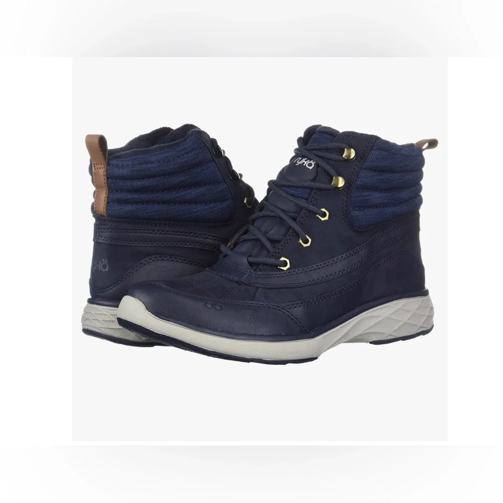 Ryka Women's Navy Blue Ankle Boots Size 5 Water-Repellent Lace-Up Boots NEW - Picture 8 of 10